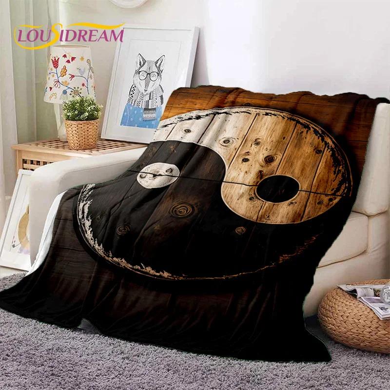 Nature Yin Yang Chinese Tai Chi Bagua Soft Flannel Blankets,Throw Blanket Comfortable Blanket for Picnic Beds Home Bedroom Gift