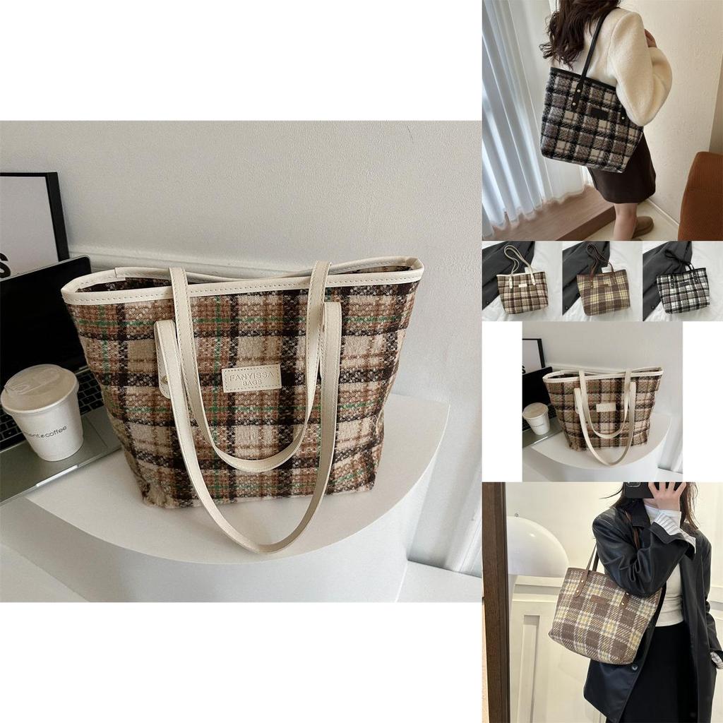 Chic Black White Brown Large Tote Bag For Women With Trendy Street Style Design