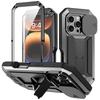 Case for iPhone 16 Pro, R-JUST CamShield Slide, Armored, Black