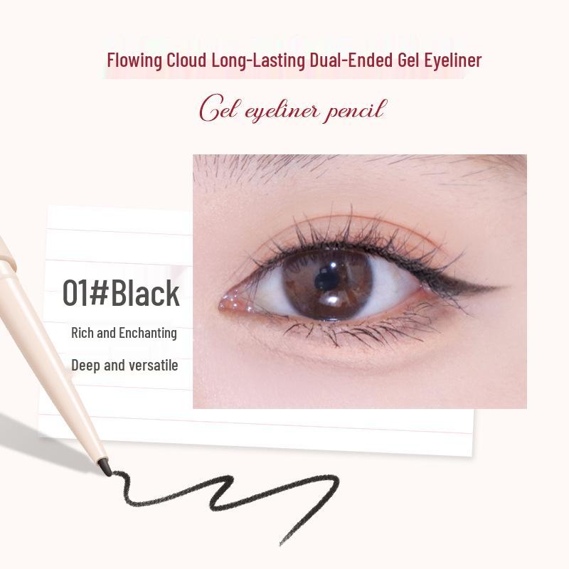 NOVO9056 Flowing Clouds Dual-Ended Long-Lasting Gel Eyeliner: Smooth, No Smudge, Richly Pigmented, Clump-Free.