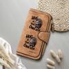  Hedgehog Print Wallet Faux Leather Long Purse Card Holder For Daily Use