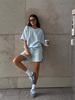 Women's 2026 Spring Summer Cotton T-Shirt and Shorts Set Crew Neck Loose Pullover Casual Two Piece Outfit