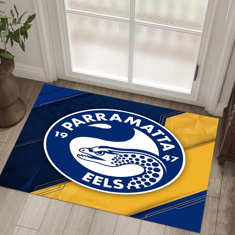 Parramatta Eels Design Crystal Velvet Carpet Cozy Non?Slip Printed Rug For Bedroom Living Room Entrance