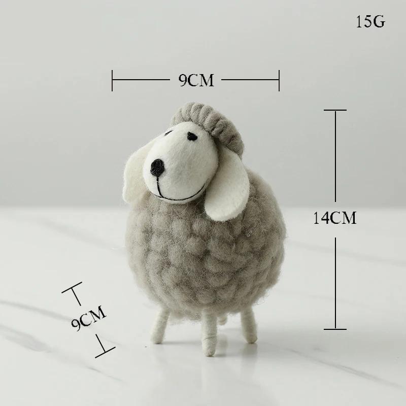 Niedliches Tier-Ornament Wohnzimmerdekoration Mini-Schaf-Figuren Miniaturen Bastelarbeiten Kawaii Schreibtischdekor Zubehör Heimdekoration gray