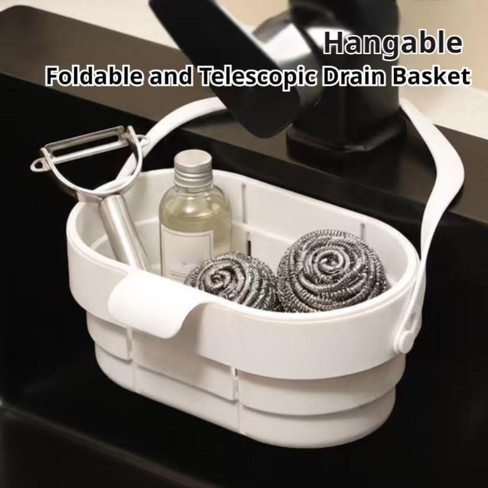 Retractable Fruit Washing Basket Collapsible Food Residue Filter Basket Kitchen Supplies