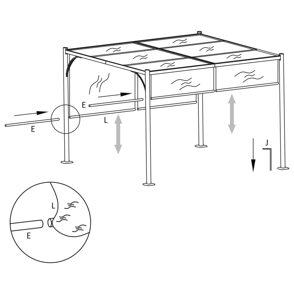 Adjustable Roof Pergola Cream White 3x3 M Steel