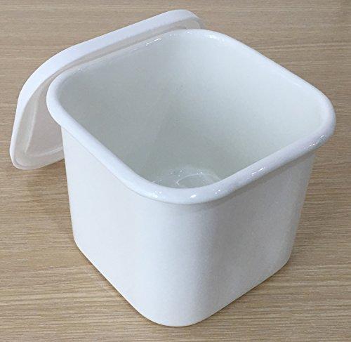 Pearl Metal Bran Kitchen Enamel Storage Container, Deep, 1400ml, White, HB-3635