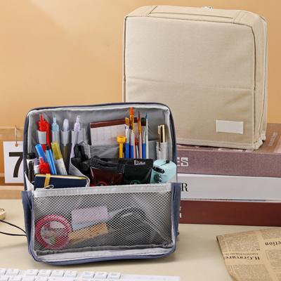 Bölmeli Su Geçirmez Oxford Kumaş Ayakta Durabilen Makyaj Çantası Çok Amaçlı Makyaj Çantası