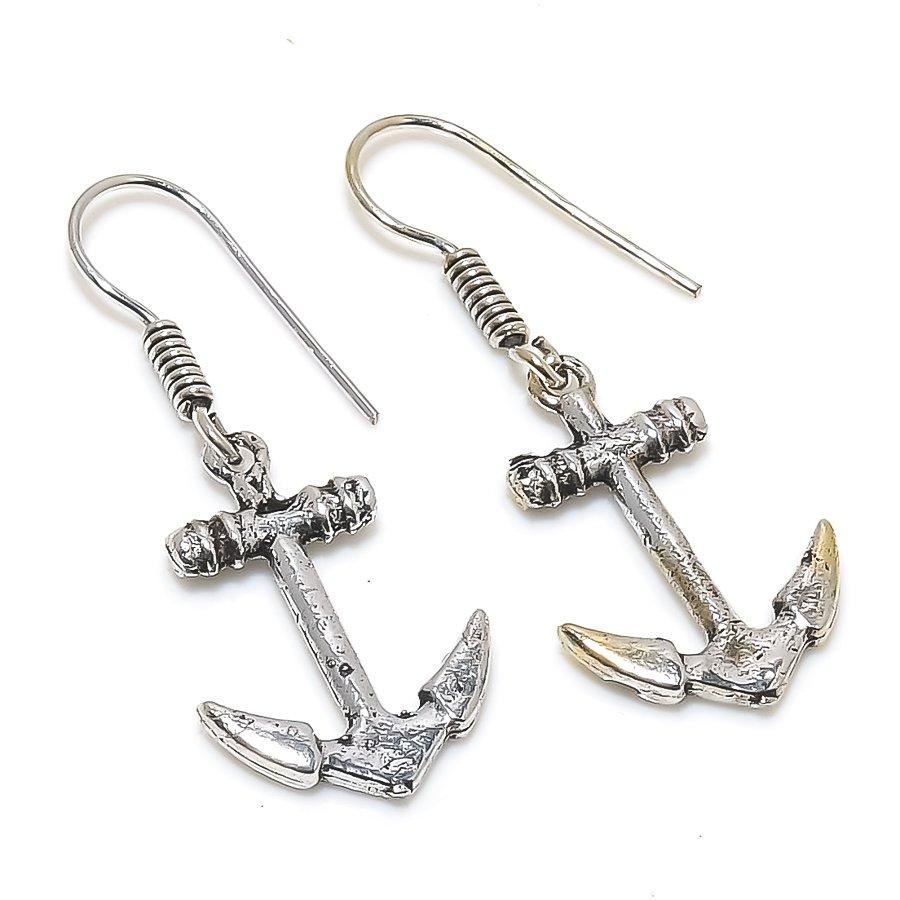 

Natural Traditional Look Handmade 925 Sterling Silver Gift Earring 1.73 D9E27