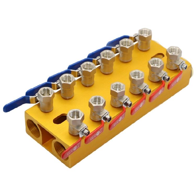 

Copper Hydraulics Water Manifold Splitters 4/5/6/8 In 4/5/6/8Out Temperature Resistant Water Regulator For Factories
