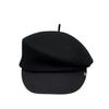 Autumn Retro Patchwork Along Slant Top Wool Equestrian Hat Women's Versatile Face Small Beret Fashion Newsboy Hat