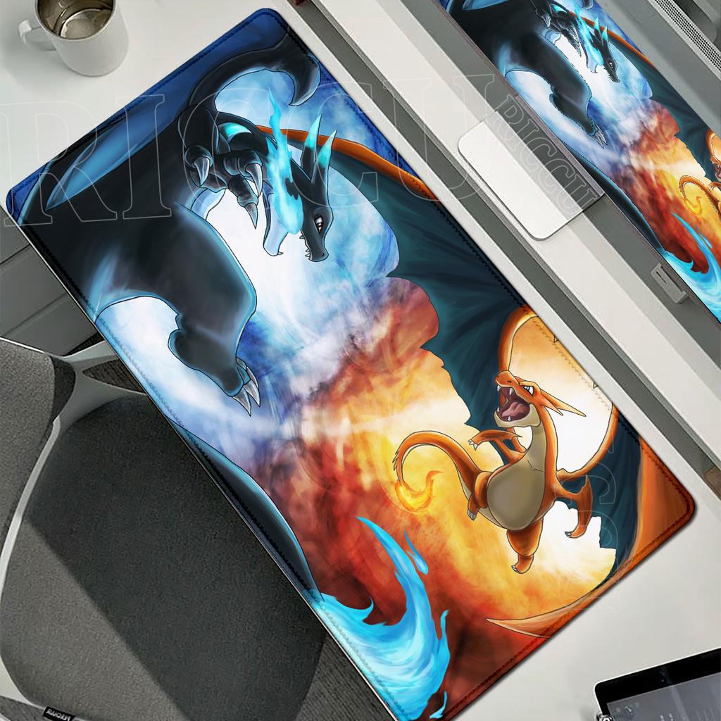 Gaming Pads HD Anime Large Desk Mat Pokmon Keyboard Extended Mousepad Office PC Desks Accessories Charizard XXL Gamer Mouse Pad