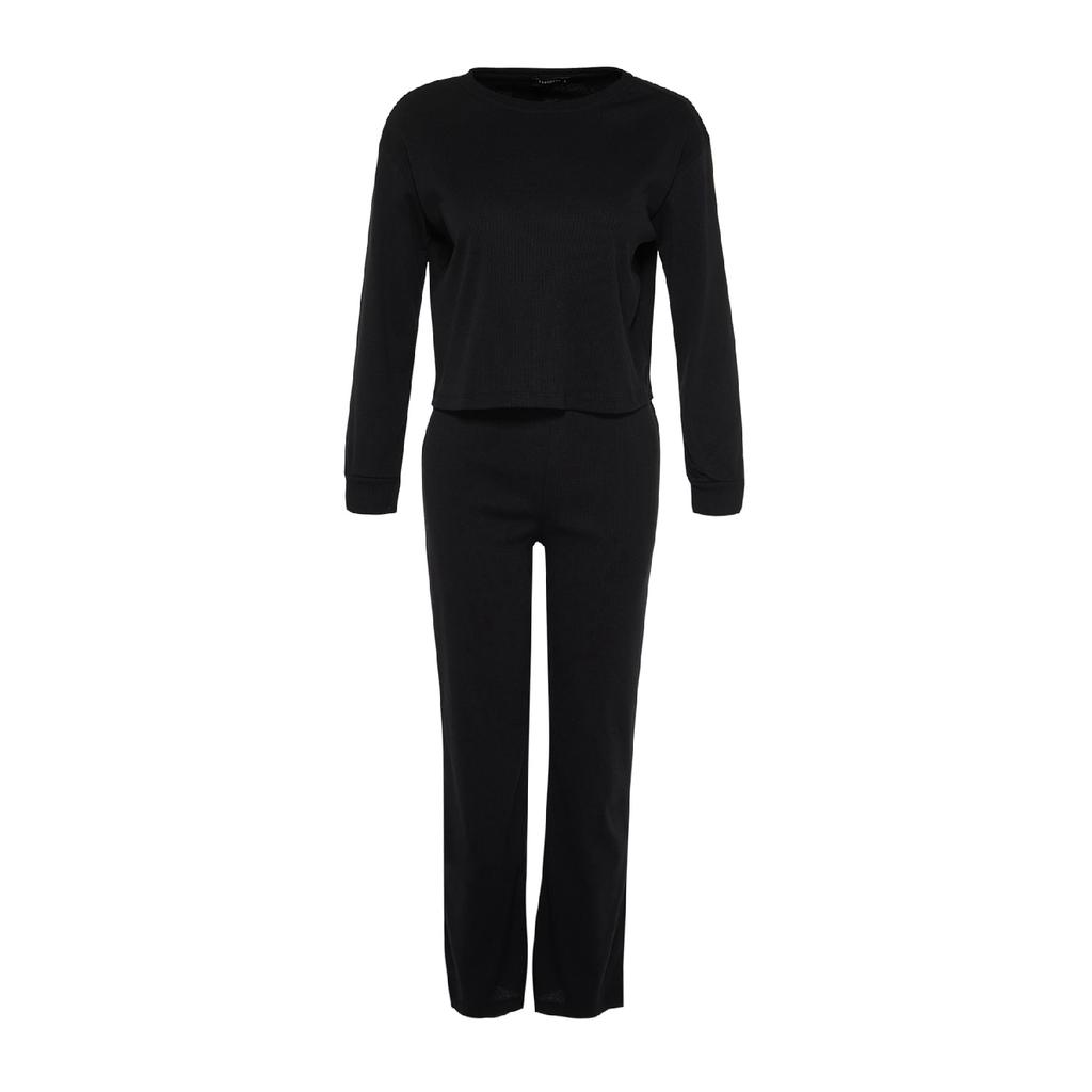 Svart strikket pyjamassett med ledning Thmaw21pt0009