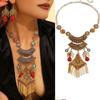 Imitation Turquoise Ethnic Style Jewelry Set Exaggerated Neck Jewelry  Women