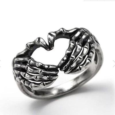 Retro Schädel Handring: Europäische & Amerikanische Konzentrische Liebesgeste