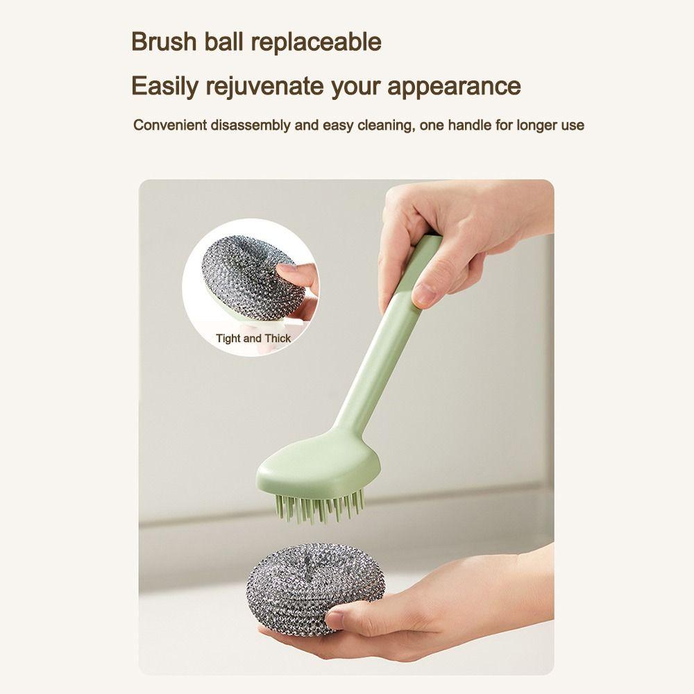 Long Handle Wire Brush Multi-function Washing Brush New Cleaning Brush  for Pots Dishes Sink