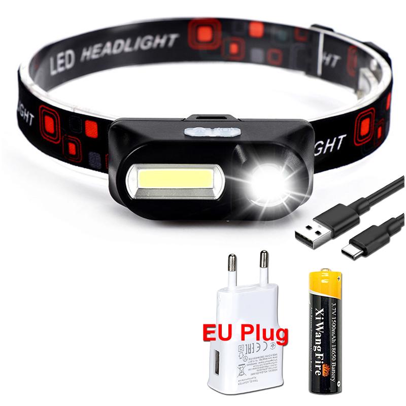 Dropshipping 5 Modi LED Mit Wiederaufladbarer 18650 Batterie USB Tragbare Taschenlampe Laterne Stirnlampe Outdoor Camping Scheinwerfer