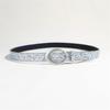 Stylish Adjustable Rhinestones PU Waistband For Female Jeans Daily Fashion Accessories  Silver