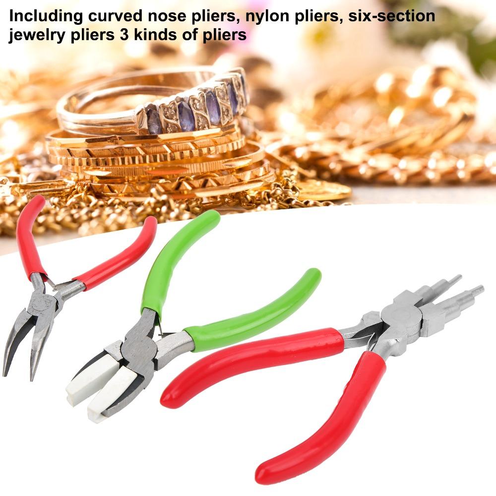 3pcs Flat Nose Bail Making Pliers Set 6-in-1 Function Nylon Pliers Sets  DIY Jewelry
