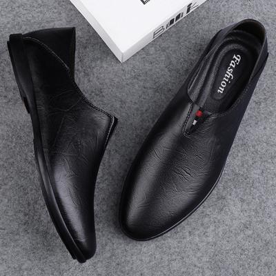 Frühling Sommer Herren Freizeitschuhe Echtes Leder Herren Slipper Slip-On Mokassins Weichsohlige Fahrschuhe Klassische Business Flats