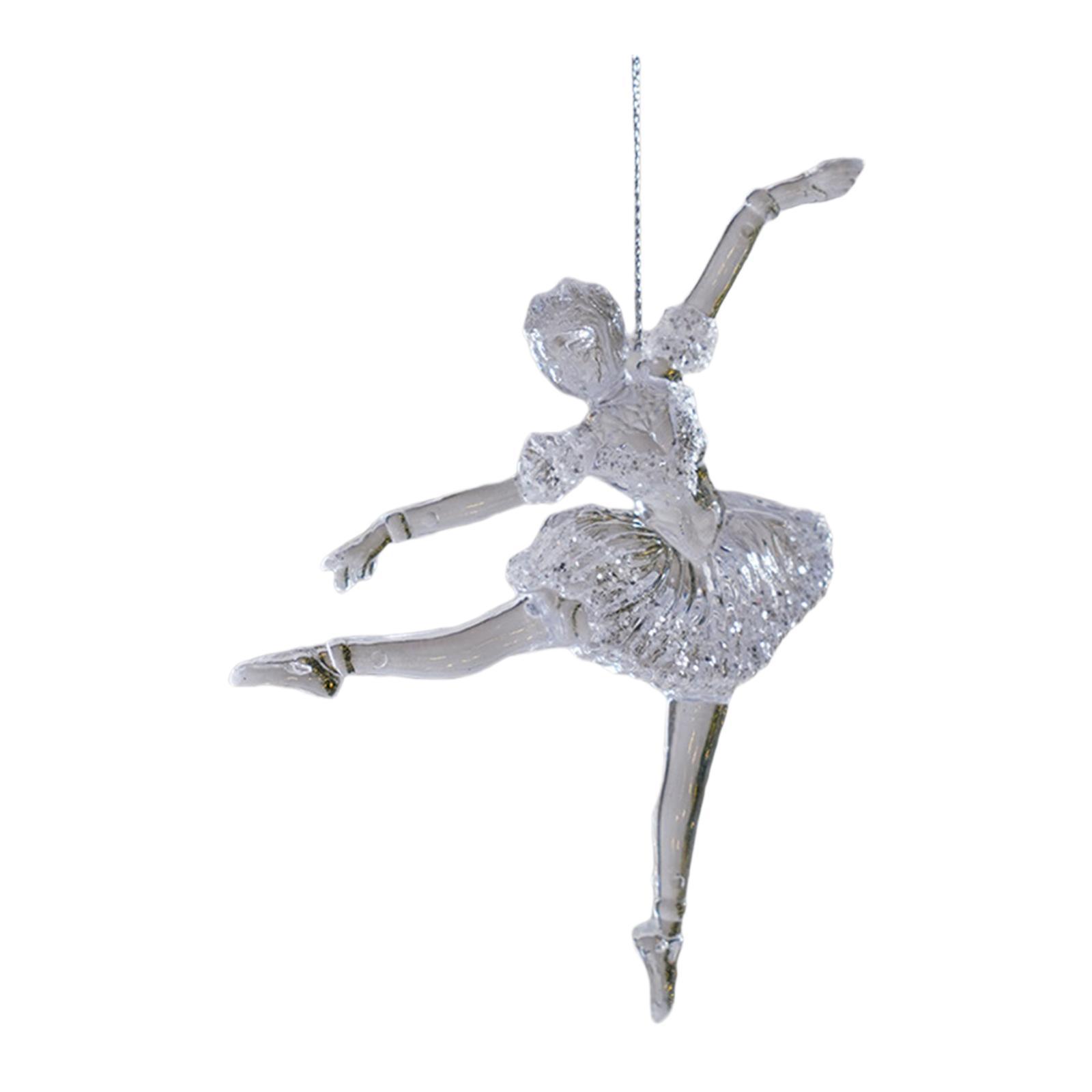

Christmas Tree Hanging Ornament Ballet Girl Clear PC Pendant Decoration for Festive Winter Wonderland Home Display чистий