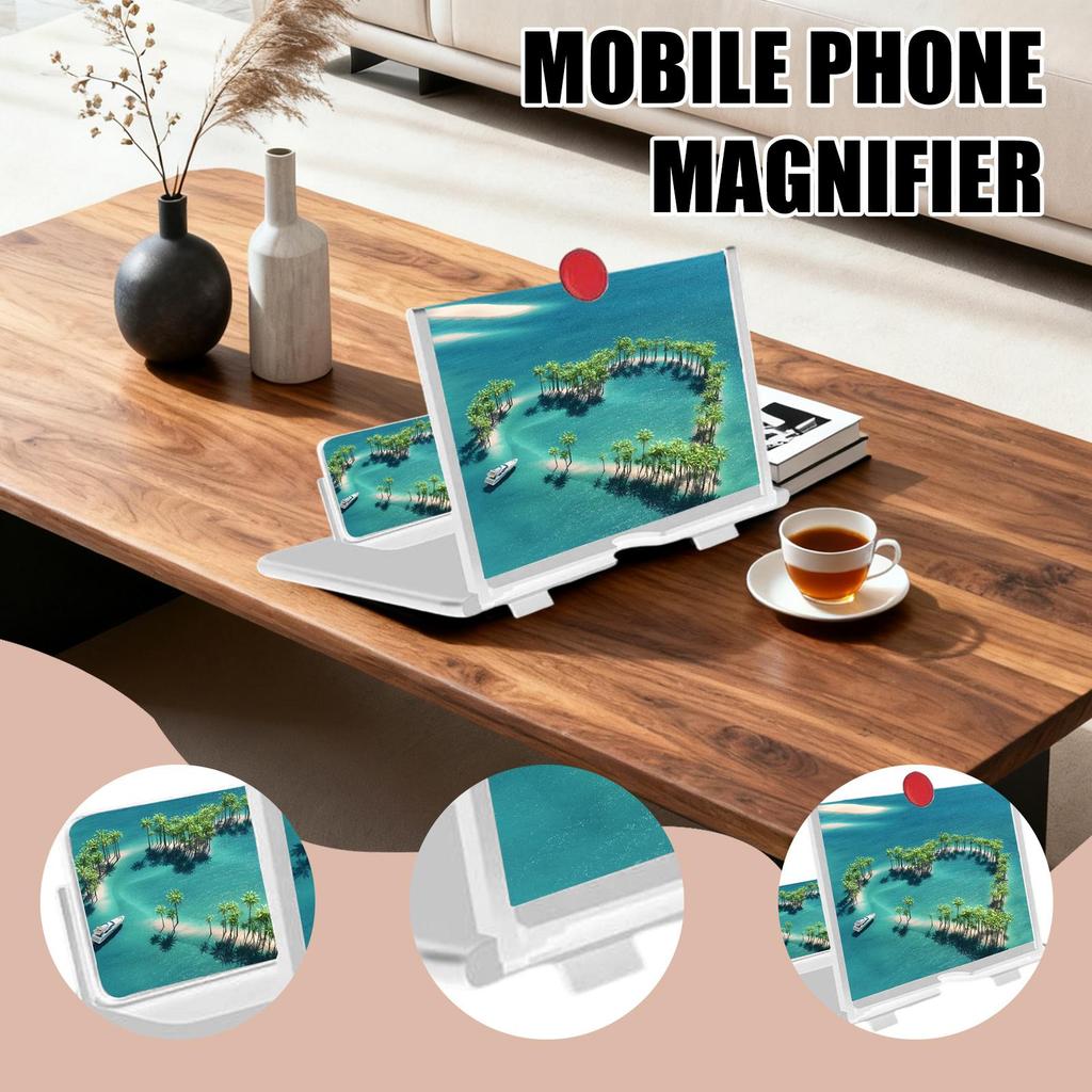 10 Inch Folding Mobile Screen Magnifying Glass Phone Desktop Stand 3D Mobile Phone Screen Magnifying Glass HD Video Amplifier