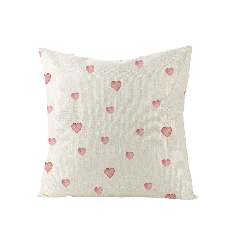 Valentine's Day Pillowcase Floral Series Square Polyester Pillowcase Home Cushion Cover