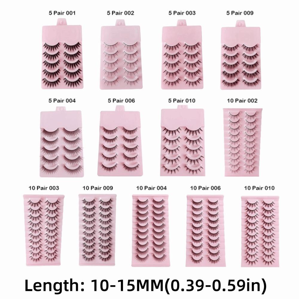 5/10 Pairs Soft False Eyelash Extension Dramatic Mink Eyelashes Beauty Faux Cils  Eyelash Extension