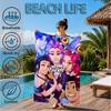 Custom Name Fantasy Friends KPop Beach Towel Microfiber Beach Towel, Lightweight and Quick-Dry, for Summer Travel, Swimming Pool Gift