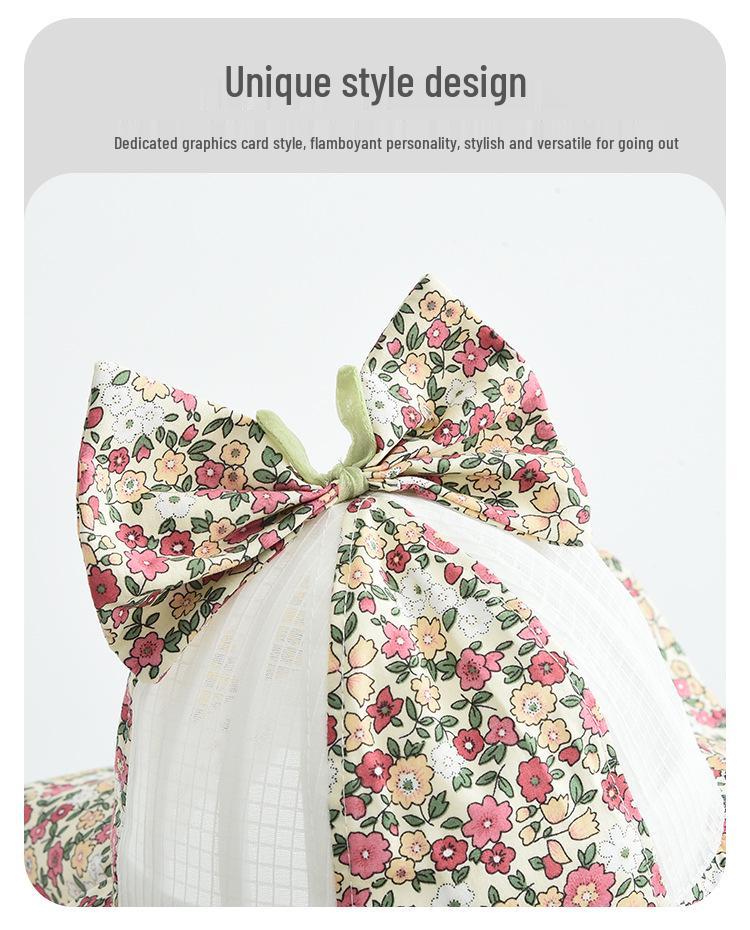 Blumen Schleife Baby Sonnenhut mit breiter Krempe und winddichtem Design