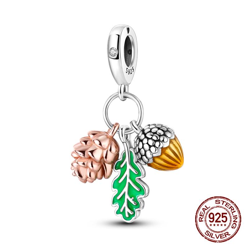 925 Silver Chameleon Charms Bead Colorful Sketchpad Dangle Zirconium Clip for Bracelet Necklace DIY Jewelry