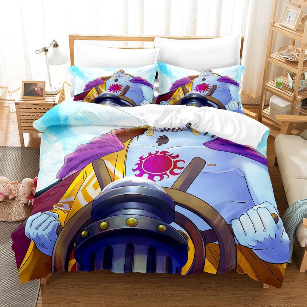 Nowy Zestaw Pościeli Jinbe Pojedynczy Bliźniak Pełny Queen King Size Zestaw do Łóżka Dorosły Dziecko Sypialnia Zestawy Poszewek na Kołdrę Zestaw Arkuszy do Łóżka z Nadrukiem 3D Anime