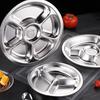 Stainless Steel Multi Compartment Round Plate 28cm For Meal Preparation Outdoor Picnics Office Lunch Microwave Safe Dish