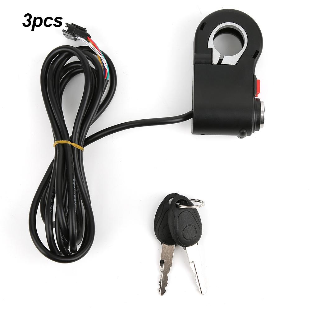 3pcs Handlebar Switch On Off Button 3 Speed Position with Lock Parts for Electric Bike