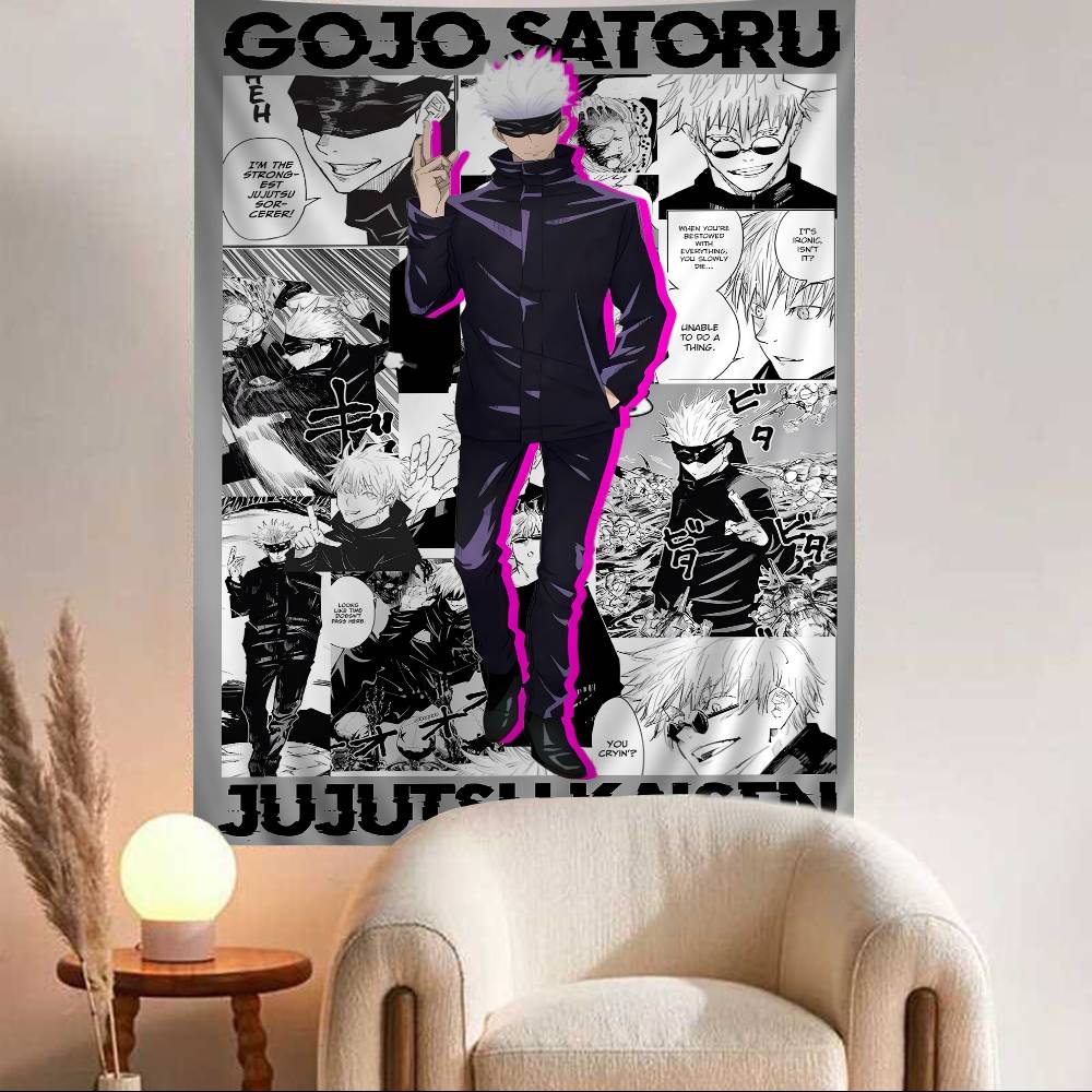 Jujutsu Kaisen Gojo Satoru Chart Tapestry Art Science Fiction Room Home Decor Cheap Hippie Wall Hanging