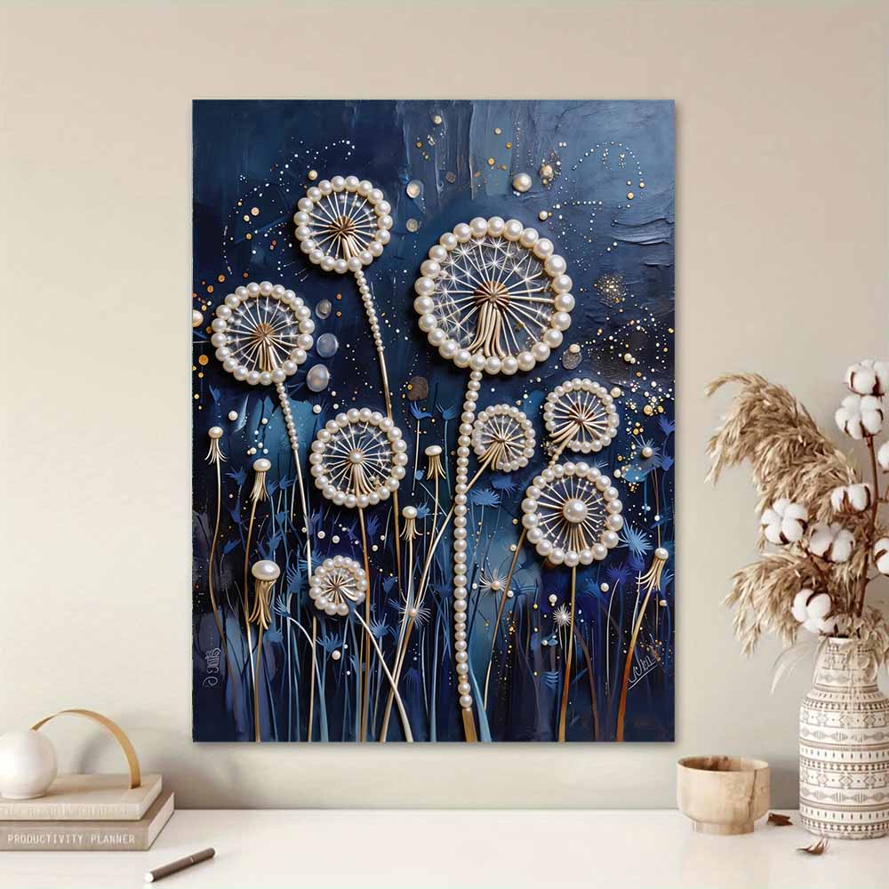 DIY 5D Dandelion Pearl Art Kit No Frame Pearl Diamond Painting for Adults 30x40cm Floral Gem Art for Home Wall Decoration & Craft Gift