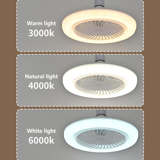 30W E27 Deckenventilator mit Licht & Fernbedienung, Dimmbarer LED-Ventilatorlicht-Kronleuchter für Wohnzimmer Schlafzimmer Küche, Home-Office-Beleuchtung