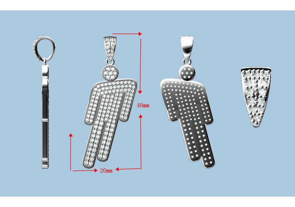 European Cartoon Zirconia Pendant Necklace - Hip Hop Style for Men and Women