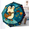 Penguin Playing Guitar Sticker - Cute Animal MusicDecal for Kids Room DecorUmbrella, Portable 3-Fold Compact Umbrella for Men & Women Gift