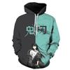 Unisex Anime-Inspired 3D Digital Print Hooded Sweatshirt Loose Fit Casual Streetwear