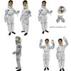 Fantasia de Astronauta Infantil Cosplay Macacão de Voo Espacial Unissex Roupa de Traje Espacial