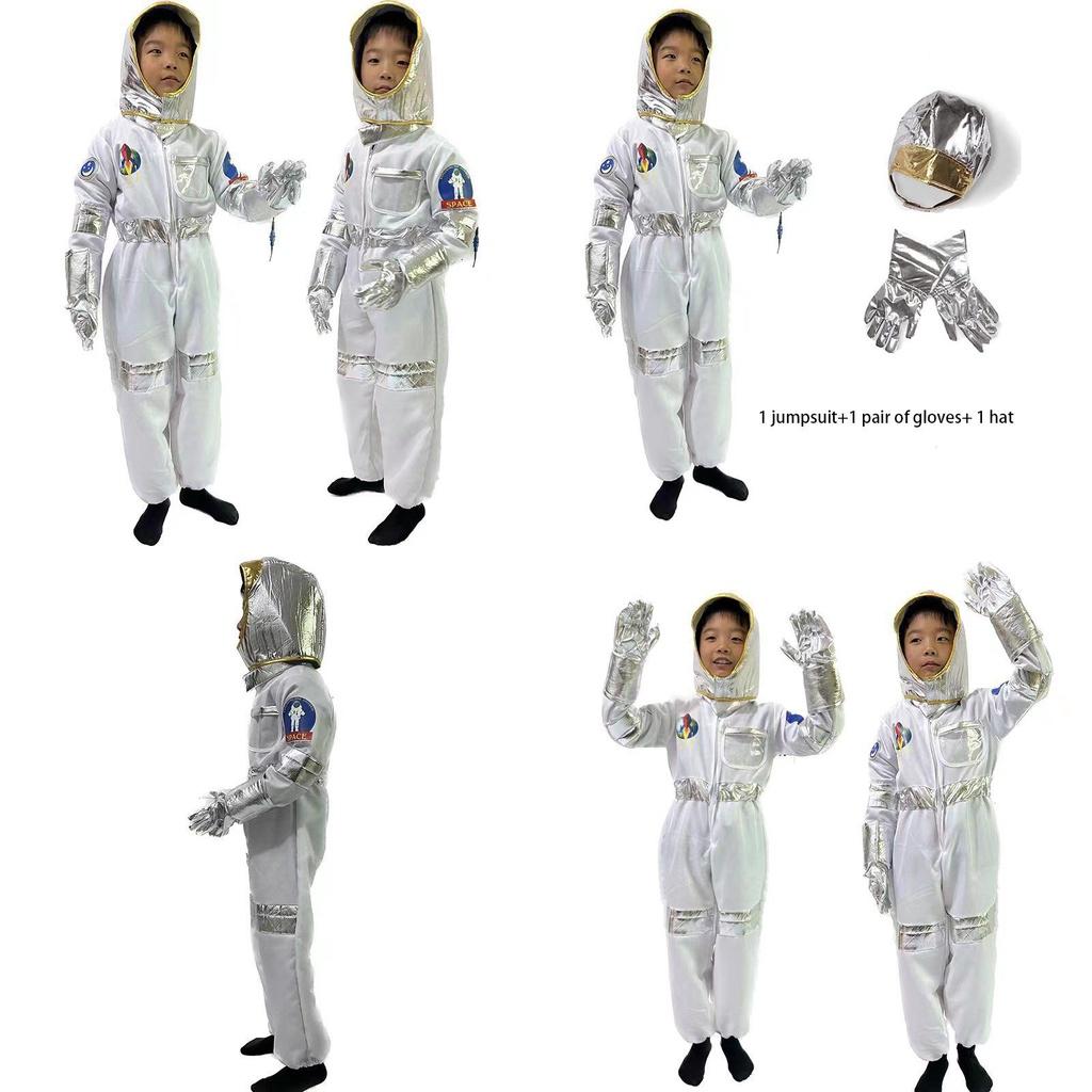 Fantasia de Astronauta Infantil Cosplay Macacão de Voo Espacial Unissex Roupa de Traje Espacial
