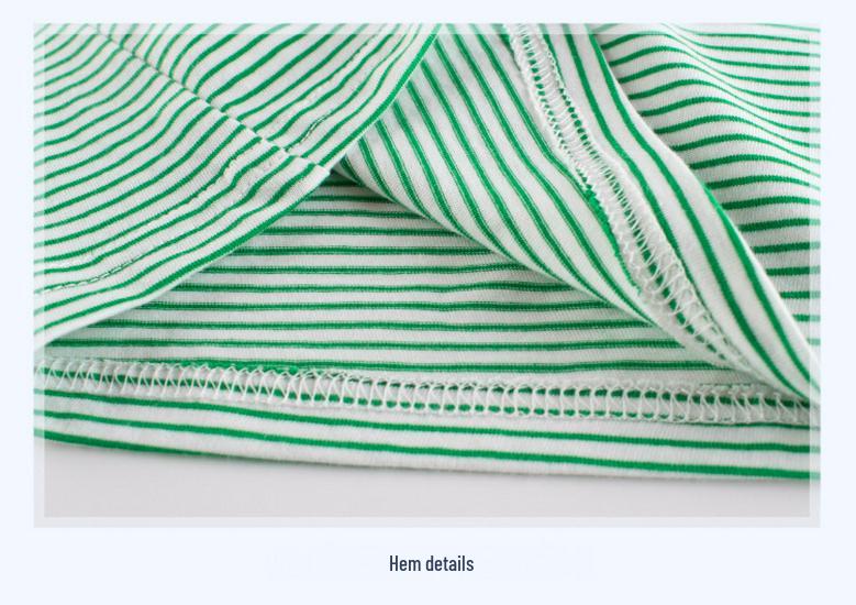 2022 Summer Korean Style Kids' Striped Short Sleeve T-shirt One Piece