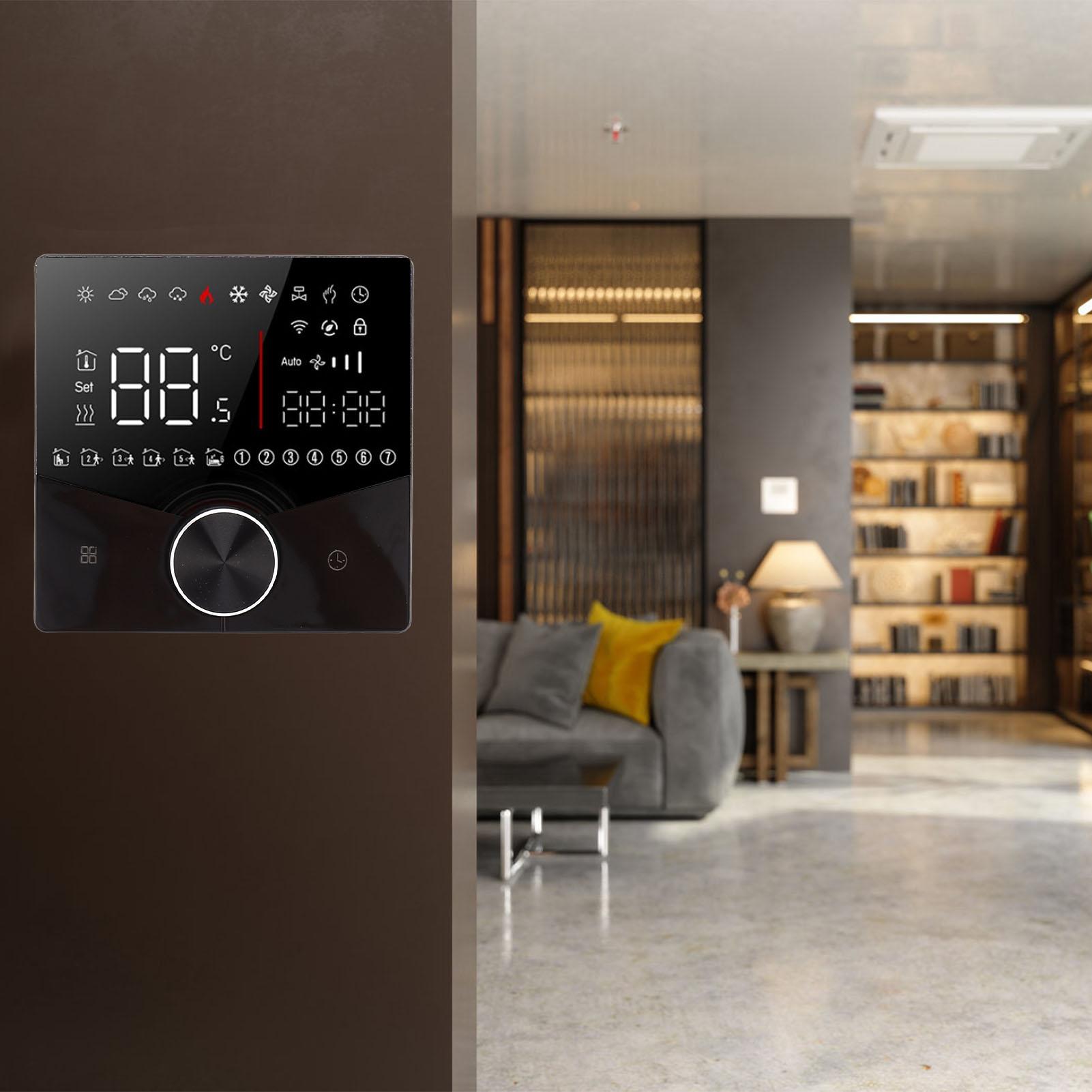 Smart Thermostat Knob Design LCD Color Display Panel Digital Thermostat for Sauna Room Underfloor Heating System