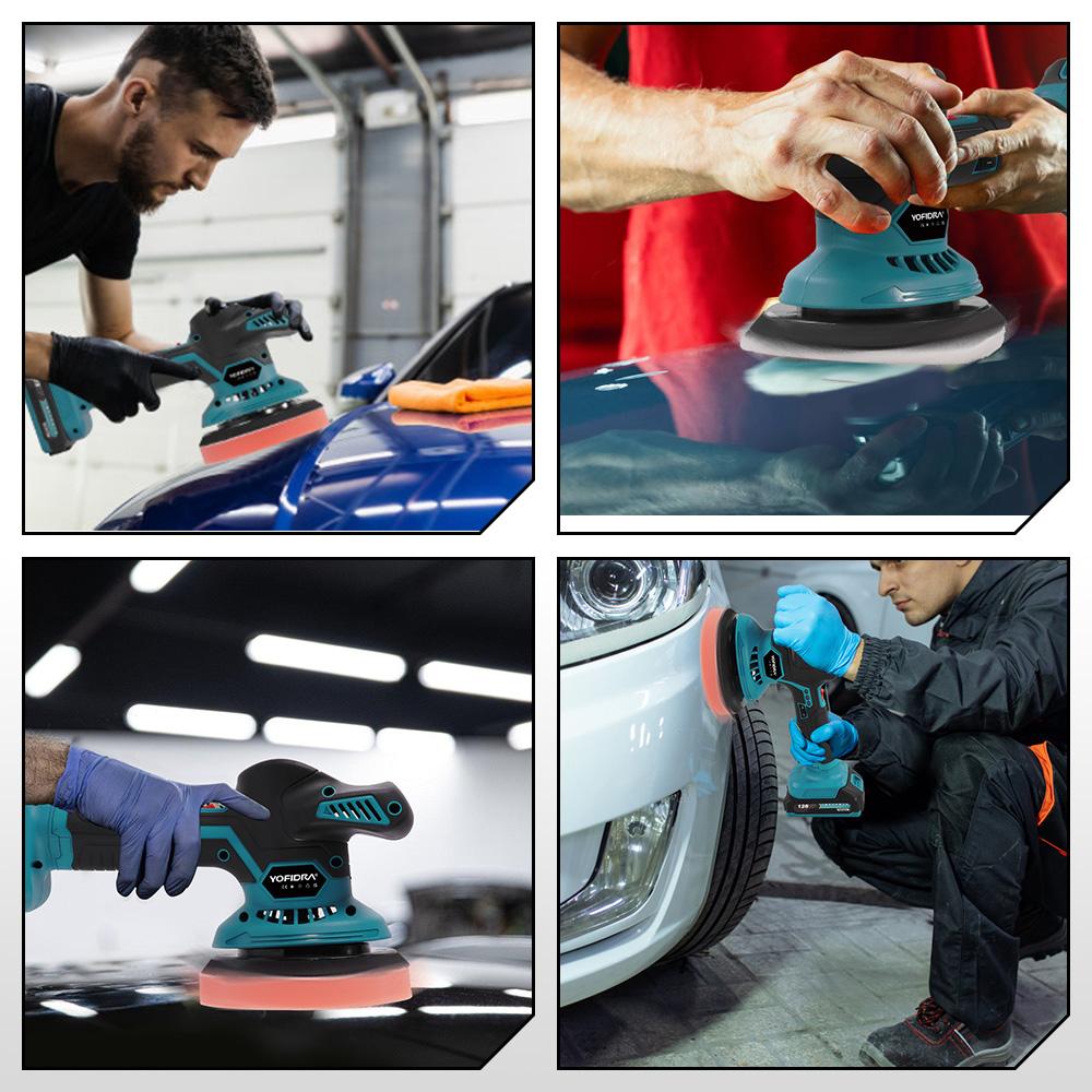 YOFIDRA 6 Gears Car Polisher 7000rpm Electric Polish Automobile  Polishing Sealing Glaze Machine Rotary Tool For 21V 18V Battery
