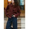 Spring New Arrival Retro Work Clothing Loose Suede Texture Effect Long Sleeves Lapel Jacket 4344622