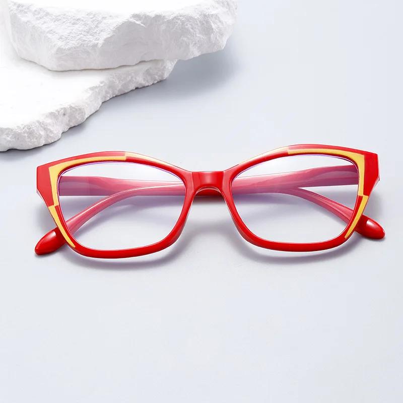 Neutral Fashion Cat-Eye Oversized Reading Spectacles Female's Light Luxury Elegant HD Blue-Ray Blocking Reading Spectacles+3.5+4.0