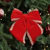 Cartoon Flocking Christmas Bow Ornaments Merry Christmas Decorations  Party Wedding Decoration