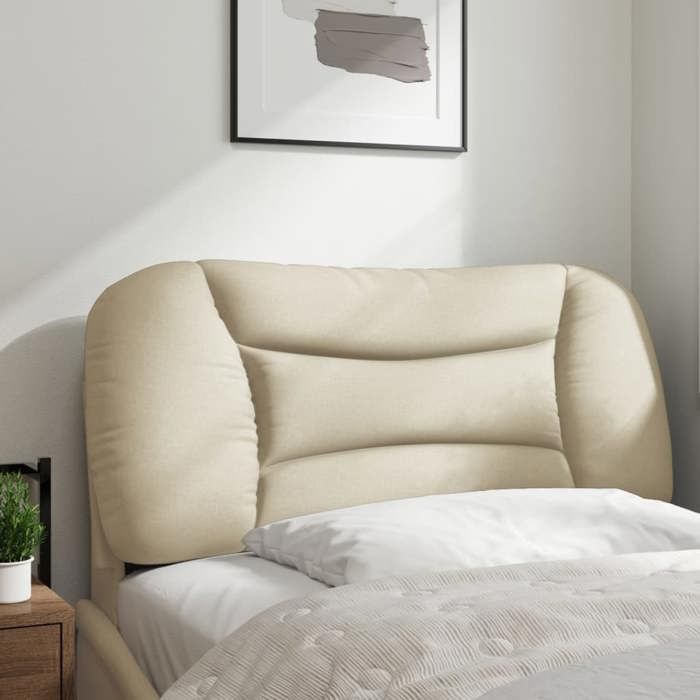 VidaXL Coussin de Tête de Lit, Oreiller de Lecture avec Fermeture à Glissière, Coussin de Lecture pour Lit Chambre, Crème 90 374542