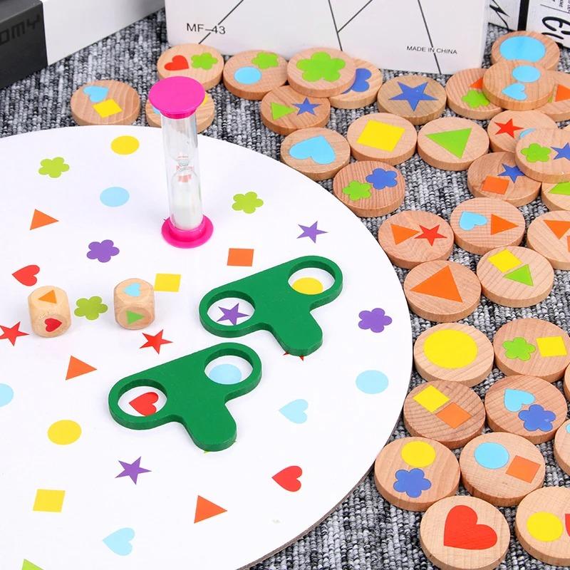 Wooden Color And Shape Matching Game, Paring Game# with Six Theme for Children^ Parent-child Interactive& Matching Toys!!